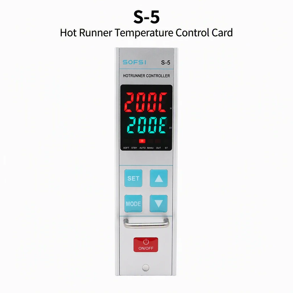 LCD Display Plug-in Hot Runner Temperature Module K/J Type Thermocouple Input S-5 PID Thermostat for Injection Molding Machines