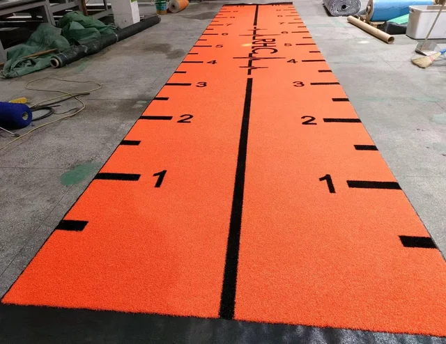Custom-Made Black Sprint Gym Artificial Grass with Logo Sled Turf Meter Mark Black Sprint Grass Tracks