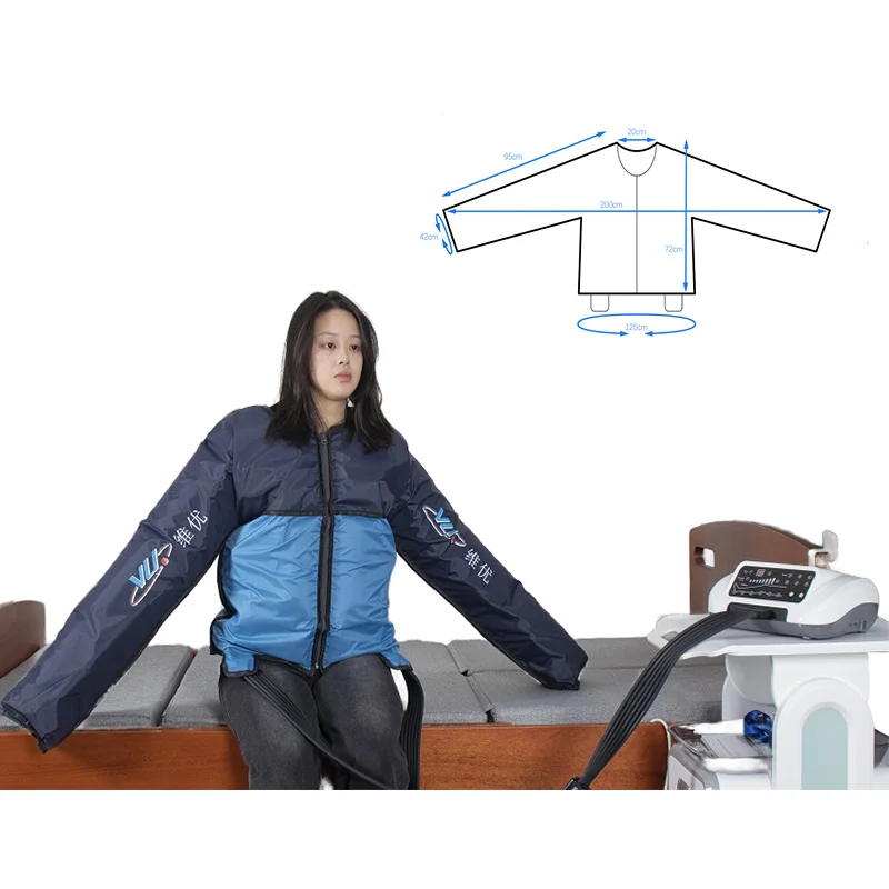 6-Chamber Adjustable Air Compression Jacket for Upper Body Recovery 