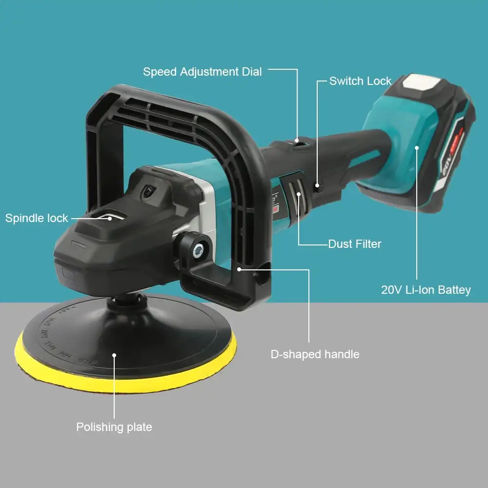 Auto Detailing 800 to 2300RPM Adjustable Speed 180MM Polishing Tools Electric Car Machines