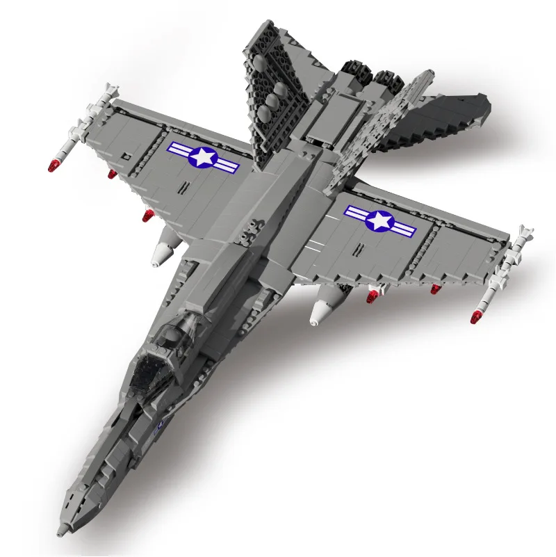 liangjun 88005 US Shipborne Fighter F18 Hornet Boy Assembly Small Particle Space Shuttle Building Block Toy Decoration