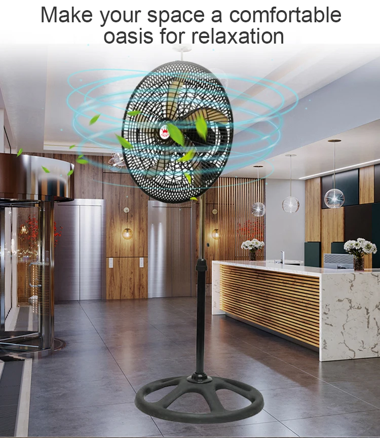 18インチ360度回転金属ブレード電動スタンドファンフロア