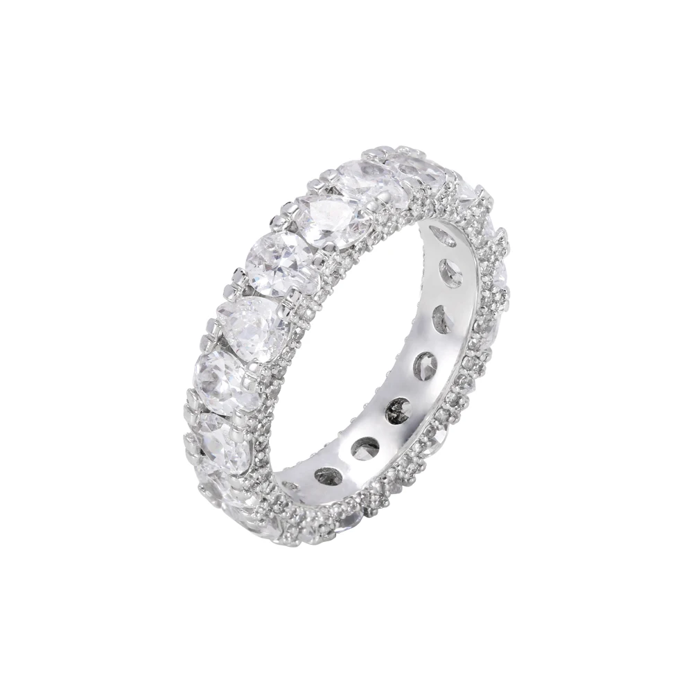 New Trendy White Gold Plated 925 Sterling Silver High Quality Engagement Rings for women men