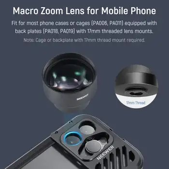 Smart Phone Mobile Phone Close up Zoom  Camera Lens  NEEWER 105mm HD Macro Lens for 17mm Thread Lens Backplane detail image