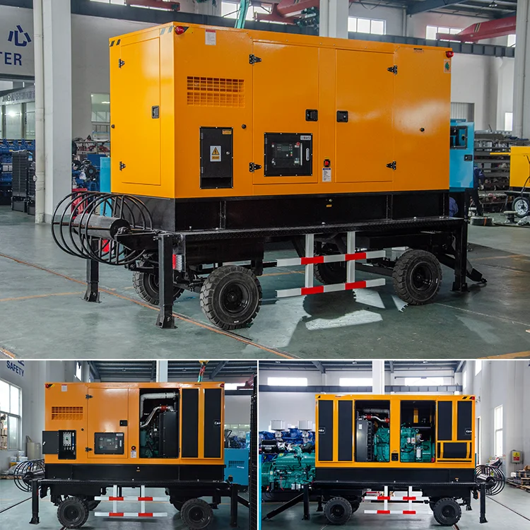 200kw Movable Generator 250 Kva Power Generator with Wheels 250kva Trailer Silent Generator