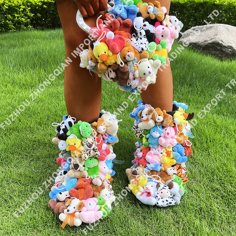 Adult Kid Plush Teddy Bear Snow Boot Mommy and Me Botas