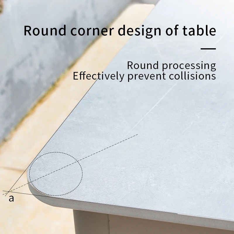 Luxury Modern Porcelain Slab Patio Table Durable Waterproof Outdoor Garden Furniture Set for Restaurant Dining