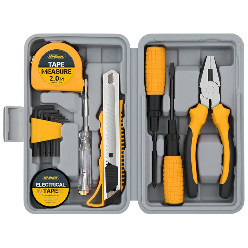 Hot-Selling 13pc Small Household Basic DIY Hand Tools Set Home Tool Kit in a Portable Tool Case for Online Retail