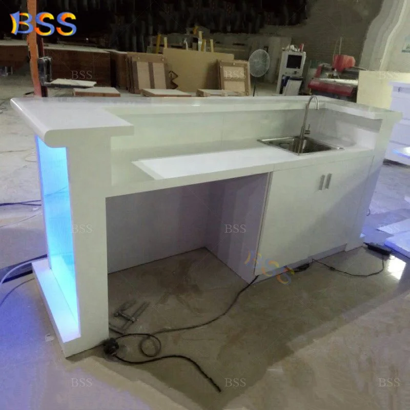 Led Home Bar Counter Design Green Light Fancy Bar Counter for Nightclub