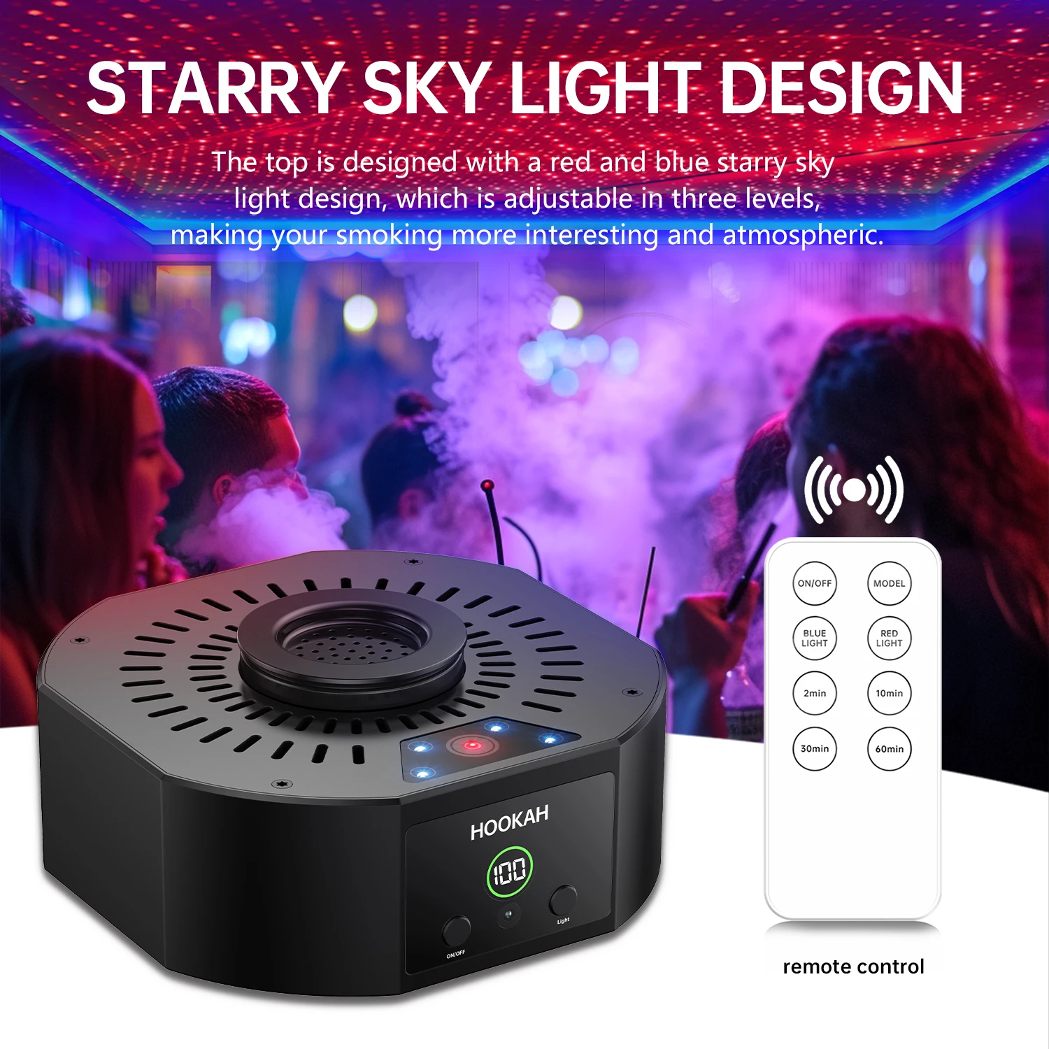 Rechargeable Electronic Shisha Hookah Aluminum Alloy Electronic Hookah