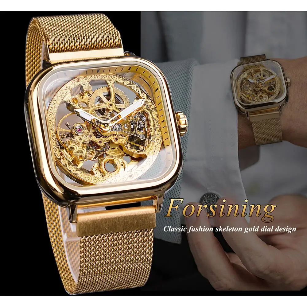 Forsining Golden Men's Automatic Watch - Luxury & Precision