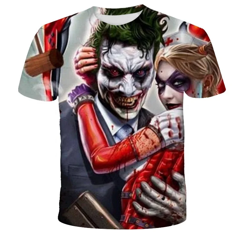 Nuevo Moda Mujeres Hombres Harley Quinn Joker 3D Print Manga Corta Informal Camiseta 