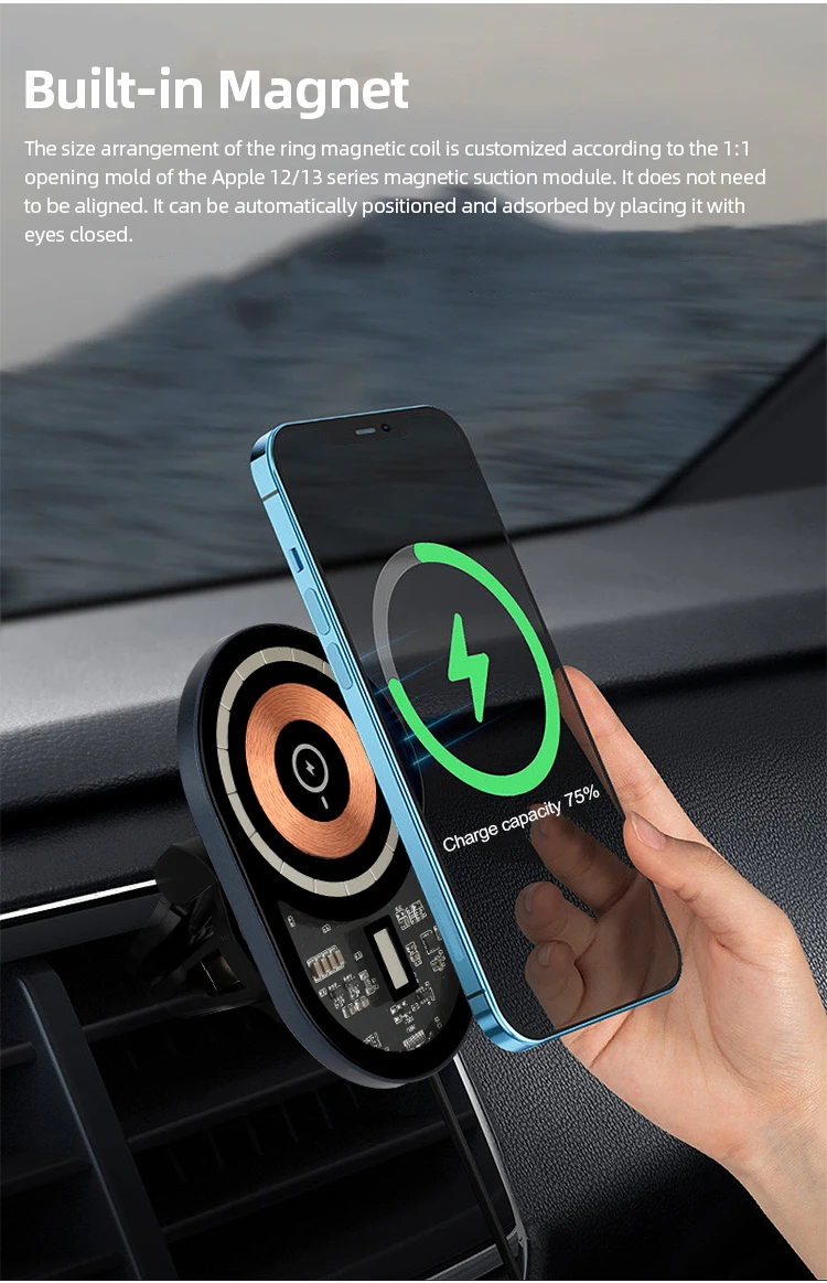 Wholesale Portable Smart Fast Charge 15w Qi Wireless Chargers Mount