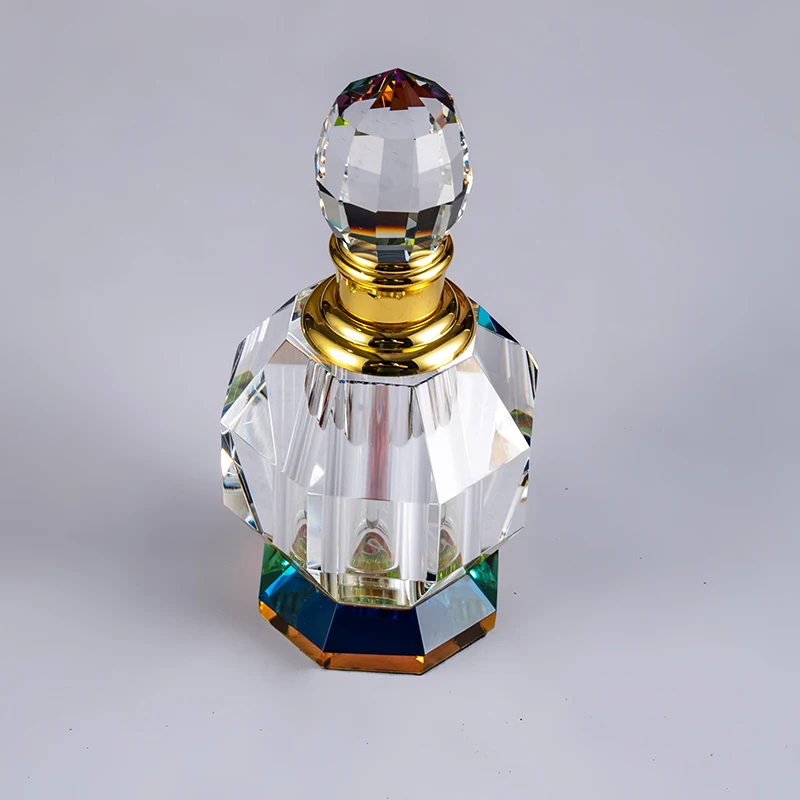 Small Bridge Promotion Round Simple Fashion Glass Empty Bottle 6ml Customizable Crystal Perfume Bottle