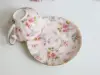 Floral fondo rosa (1 taza 1 plato) - 180ml