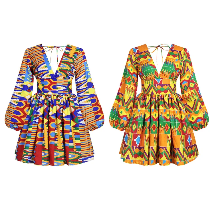 Backless Sexy Short Women Dress Dashiki 
