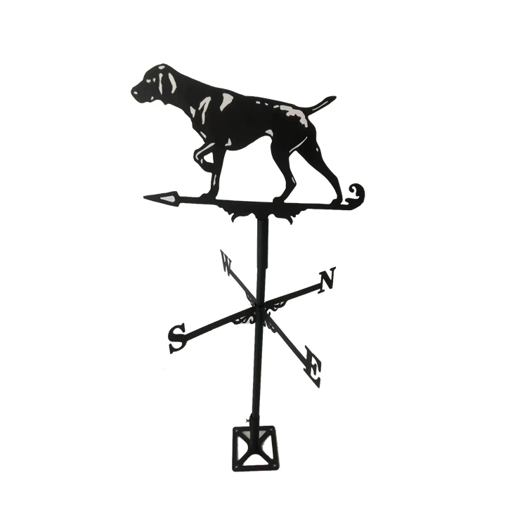 
 Home Decoration Housetop Roof Windmill Wind Spinner Metal Weather Vane with Hunting Dog Shaped for Garden Yard Decoration  