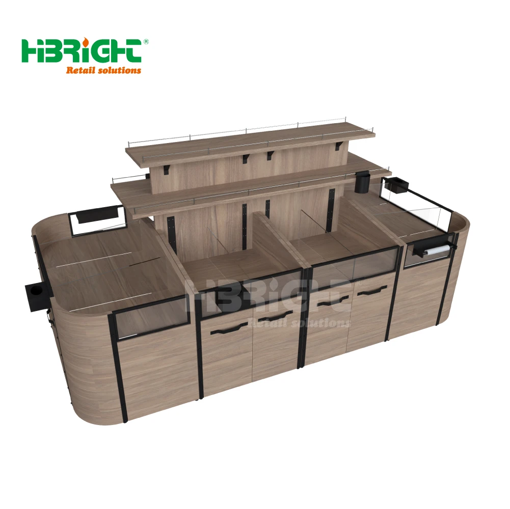 High-Capacity Supermarket Display Stand Customizable Colors Heavy Duty Wooden Steel Cabinet for Rice Spoon Bucket Metal Material