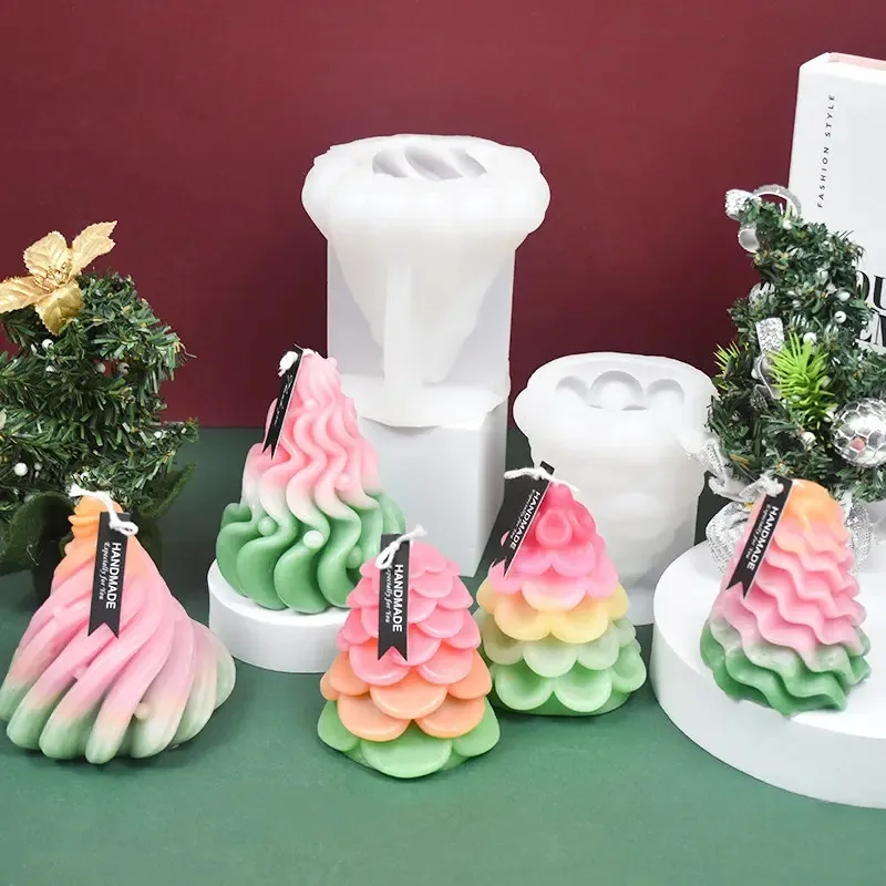 Y3501 DIY Handmade Christmas Tree Scented Candle Silicone Mold