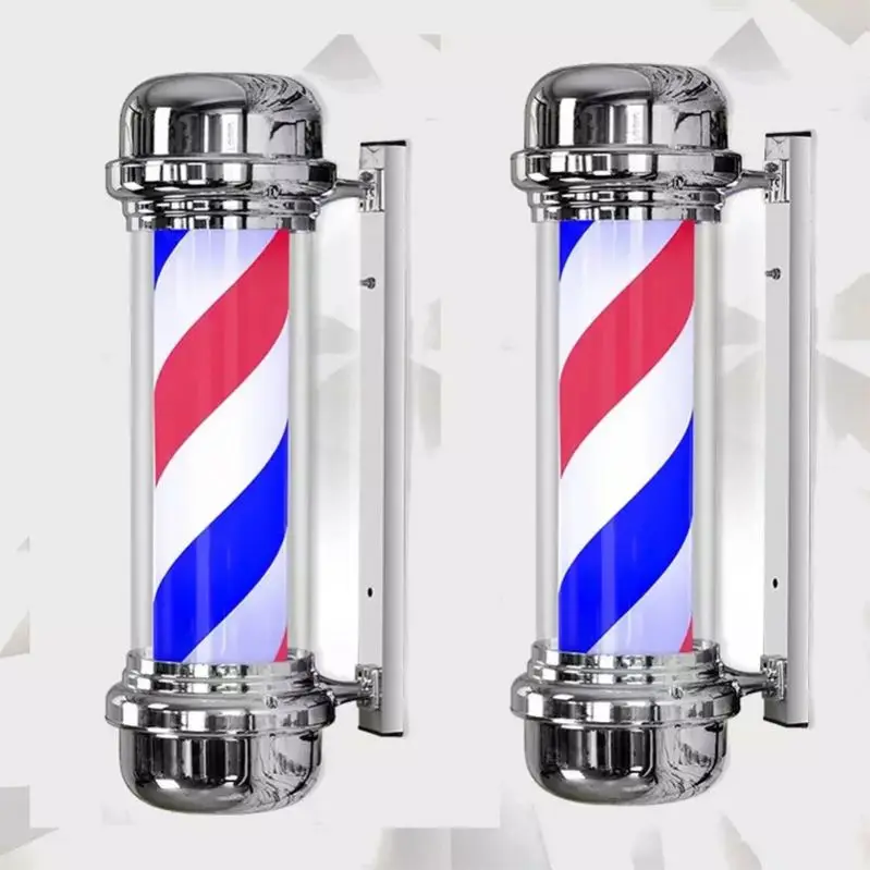 Professional Hair Salon Turn Light Hairdressing logo Light Wall Hanging Rotating Led Fashion Turn Light Barber Pole Set