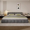 Gray + Wood+Fabric + Bedroom