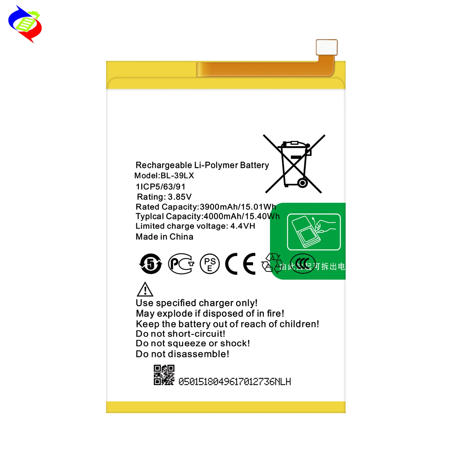 4000mAh BL-39LX X652 Mobile Phone Battery for Infinix S5 Battery