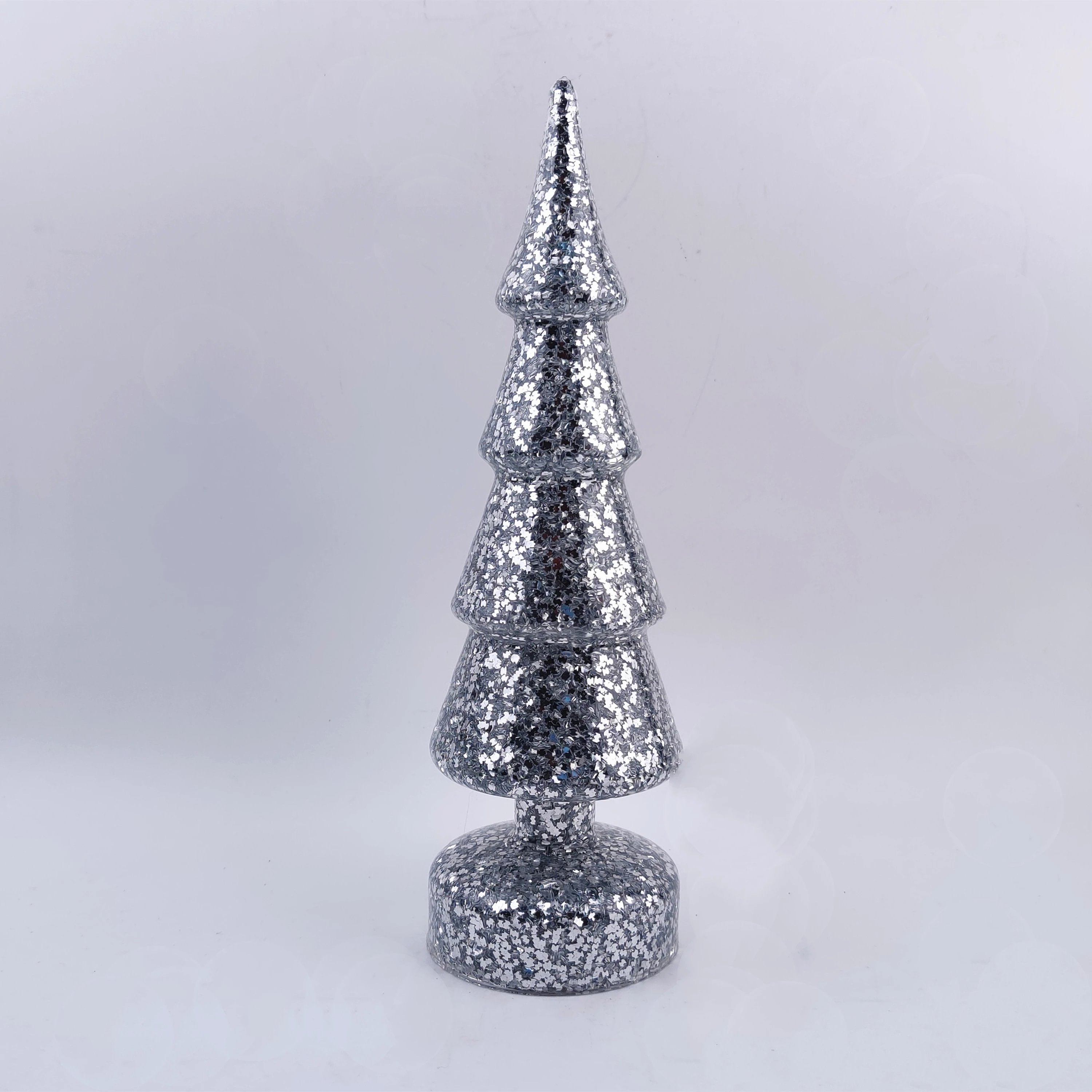 Christmas decoration supplies-old led lighted hand blown glitter glass christmas tree