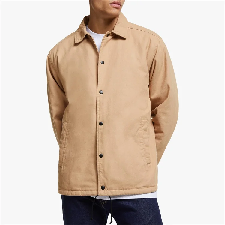 Custom Plain Square Neck Men Coached Jacket With Fleece Lining - Buy Coachs  Jacket For Men,Shirt Collared Jacket,Winter Jacket Product on Alibaba.com