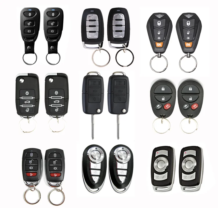 One-Way Alarm Immobilizer System Easy Installation Car Security System with Flip Key for Keyless Entry Function