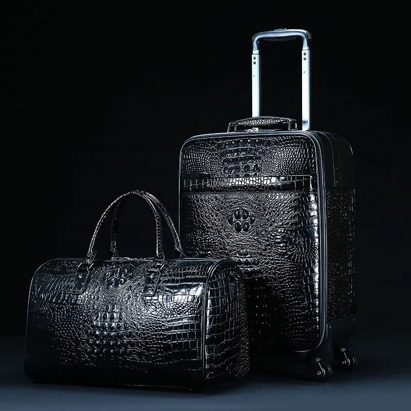 Luxury Travel Luggage Set 2 Pieces Leather Crocodile Luggage Set - Buy ...