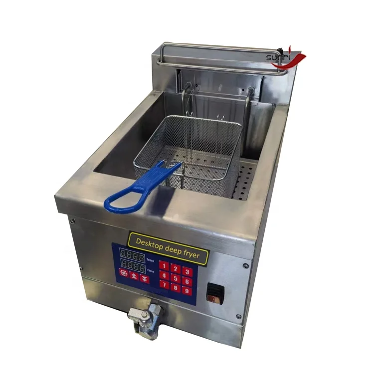 SURRI New Type Small Desktop Mini Automatic Lifting Electric Deep Fryer for Shop