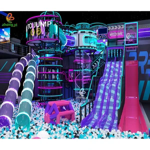 Customized Children's Commercial Indoor Soft Playground with Trampoline Interactive Big Slides Ball Pool for Trampoline Park
