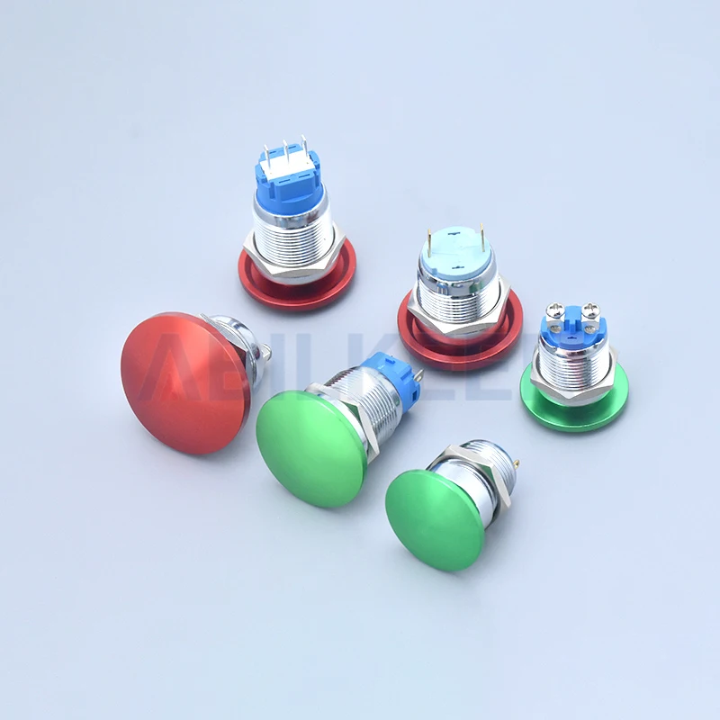 Mushroom Push Button Switches Waterproof Momentary Electrical Latching Industrial Emergency Stop Push Button Switch for Machine