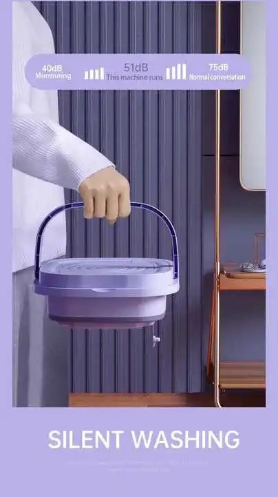 Portable 8L Foldable Mini Washing Machine Underwear Lazy Washing Machine Kids Washing Ma aperçu 4