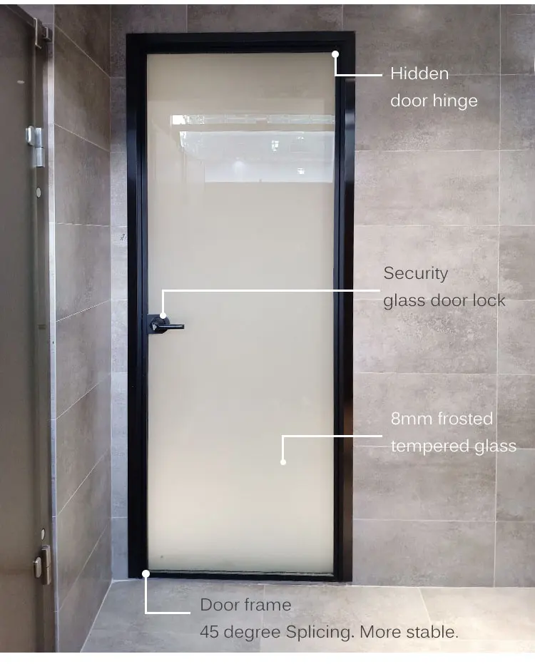 Economical Glass Casement Security Door Aluminum Frame Interior