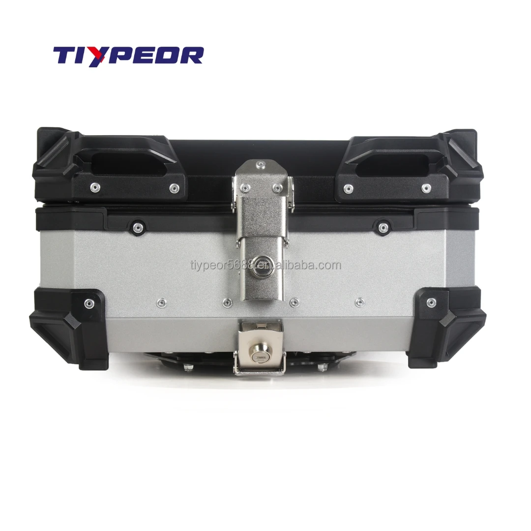 product tiypeor 28l silver aluminum motorcycle top box retrofit upgrade lightweight luggage carrier waterproof shockproof removable-3