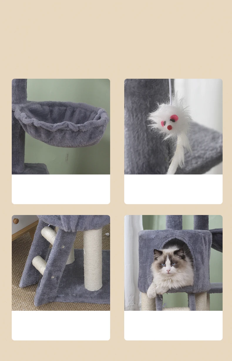 2323 New Design Pet Furniture Wholesale Colorful Cat Tree Wooden Sisal