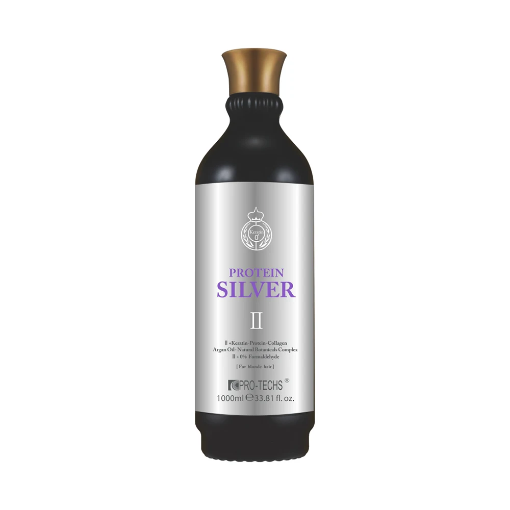 OEM ODM Private Label 0% Formaldehyde Blonde Black Hair Straightening Herpes Collagen Protein SILVER Keratin Treatment