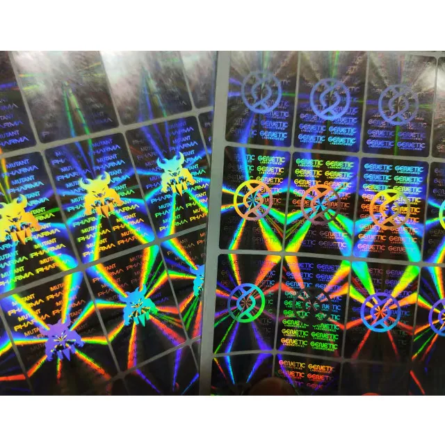Custom Logo Genetic Square 3D Logo Holographic Bottle Sealing Stickers Vial Box Security Seal Sticker