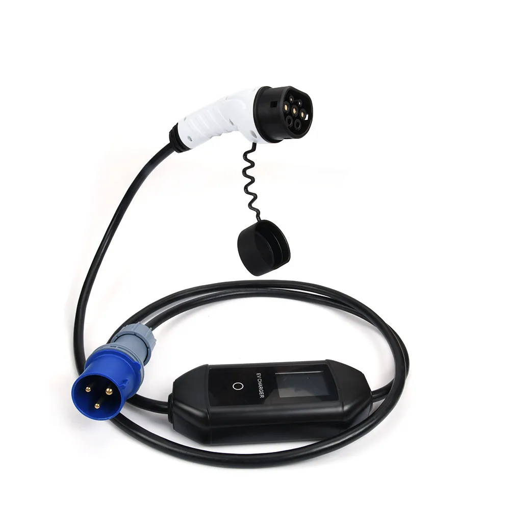 Lutong Portable Ev Ac Charger 1 Phase Iec621962 Type2 32a With Blue