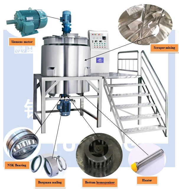 High-speed electric agitator 380v 50/60hz mixer stainless steel tank handwashing fluid machine
