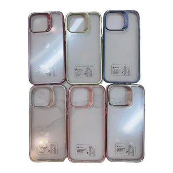 Top Quality transparent metal lacquer phone case for iPhone15 pro max 14 pro max shell 13 pro  12 11 xs