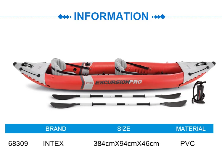 Canoë Intex Excursion Pro K2 – 2 Places – Kayak Gonflable – Neuf