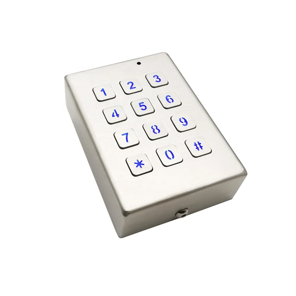 Customized 3x4 LED Backlit Keypad Enclosure Waterproof Matrix Stainless Steel Metal Keyboards & Keypads