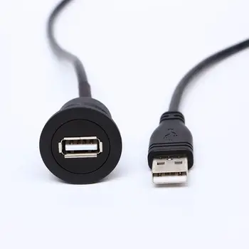 2mm Hole Install USB Connector/Socket FEMALE A - MALE A With Extend Cable(60cm,150cm)