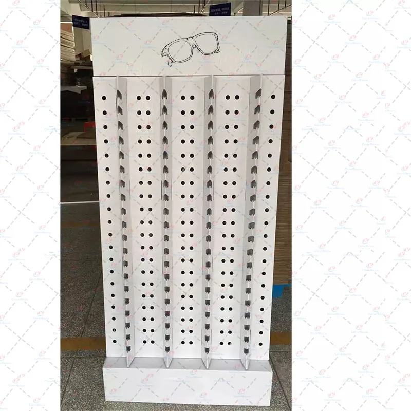 Customized Floor Standing Paper Corrugated Cardboard Paper Sunglasses Eyewear Eyeglass Display Stand Rack for Retail Store Shop