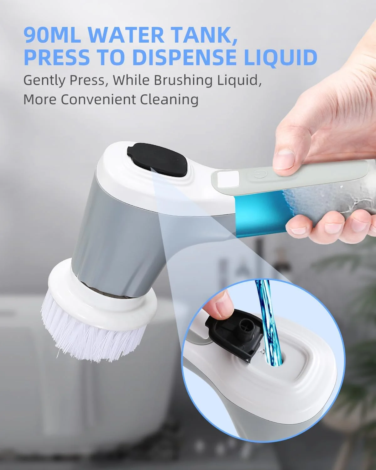 Automatic Spin Scrubber Wireless Usb Rechargeable Kitchen Bathtub Tile Cleaning Dishwashing Brush Electric Cleaning Brush