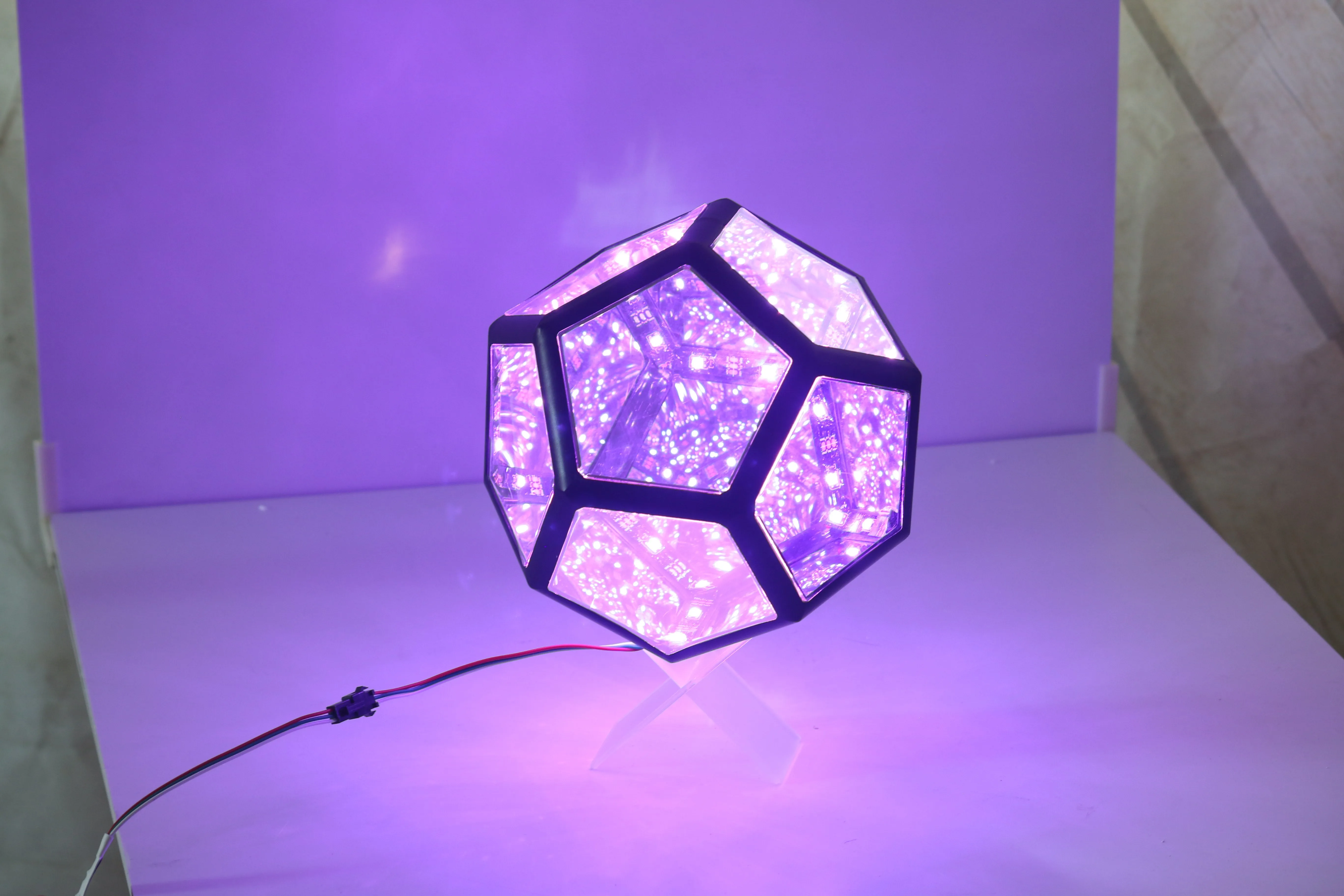 JRabbit Ceiling Lights for Babies Creative and Cool Infinite Dodecahedron Color Art Light Night Light Night Lamp for Bedroom, Size: One size, Purple