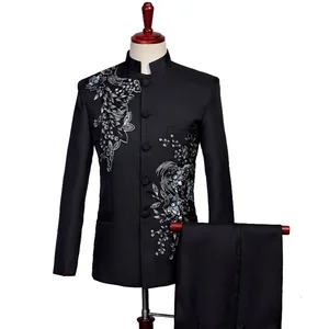 Zhongshan Costume Sequin Performance Suit Adult Men's Three-dimensional Bilateral Decal Chorus Stage Performance Costume