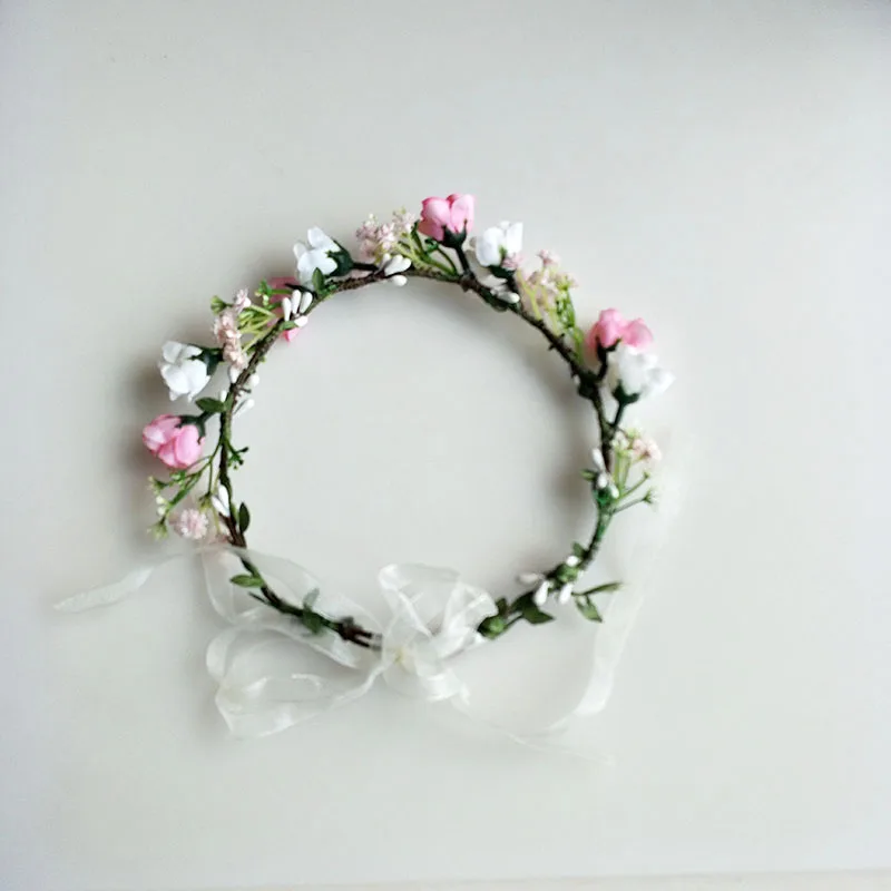 Maternity Flower Crown Wedding Headband Polyestersize adjustable floral Amazon.com : Trepveter Floral Crown, Adjustable Size Floral  main image 4